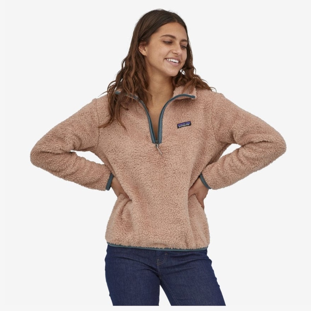 Patagonia Los Gatos Quarter-Zip Fleece Pullover Tan Gray Size Med